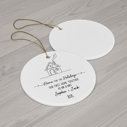 First Home Christmas Ornament – Personalized Couple Gift