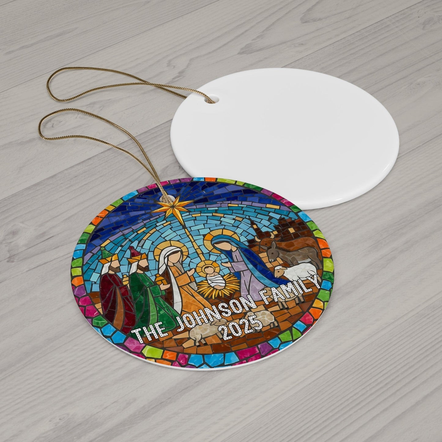 Personalized Mosaic Nativity Ornament