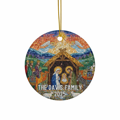 Mosaic Nativity Ornament
