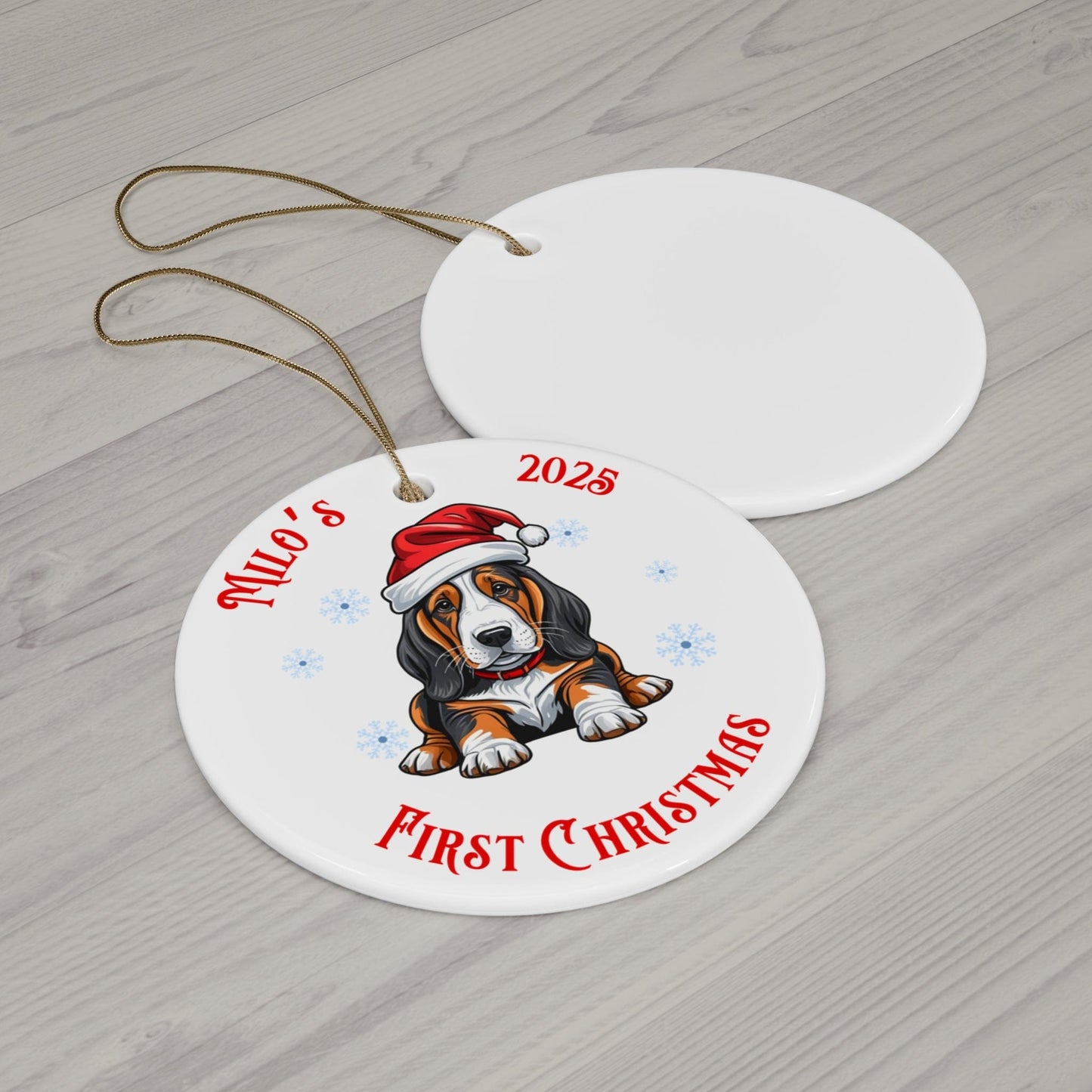 Basset Hound Christmas Ornament – Personalized Dog Ornament