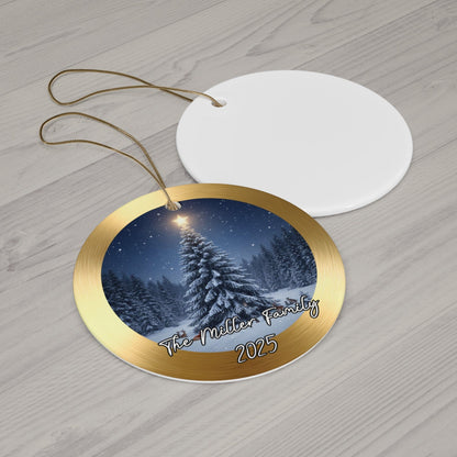 Starry Night Gold Christmas Ornament