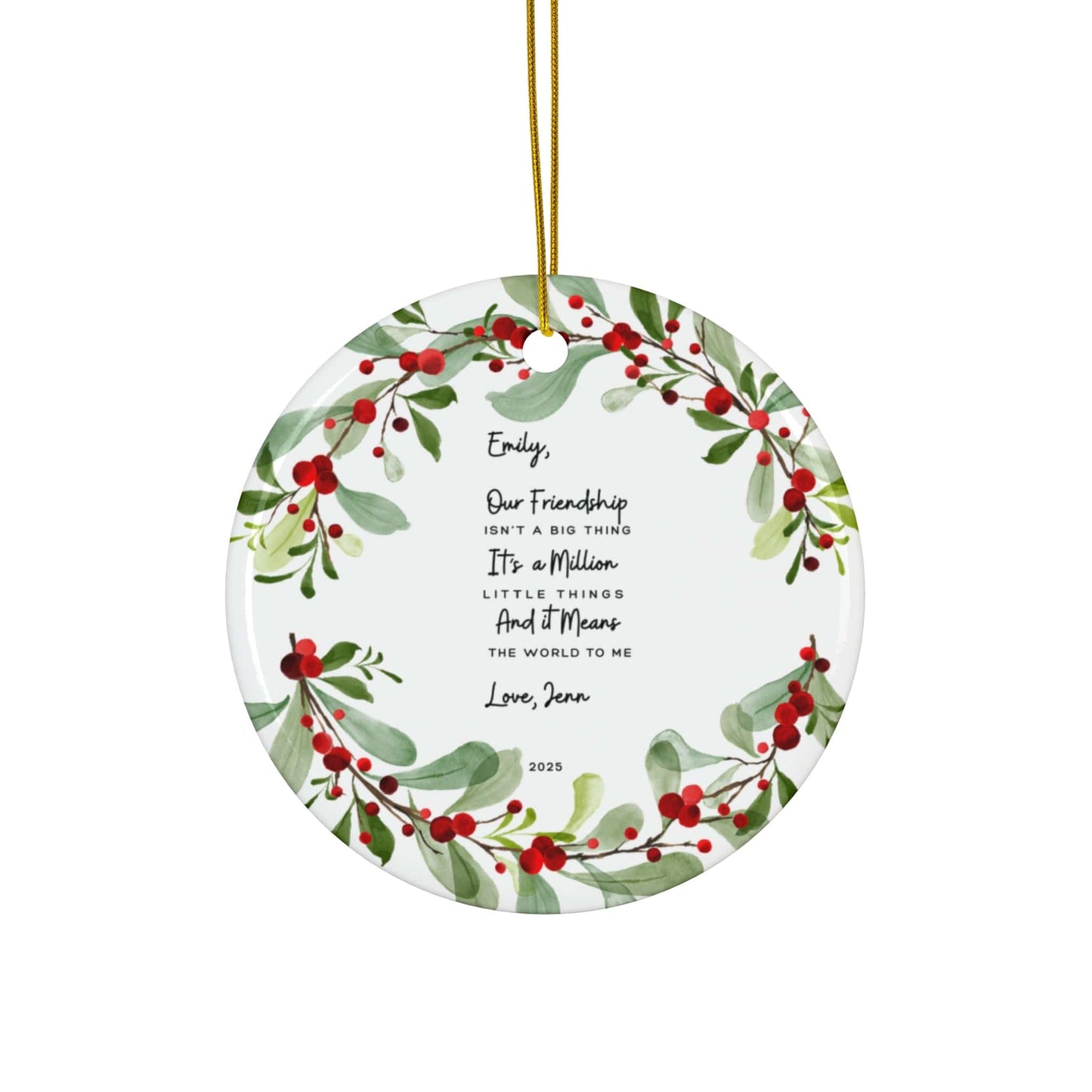 Ceramic Friendship Ornament