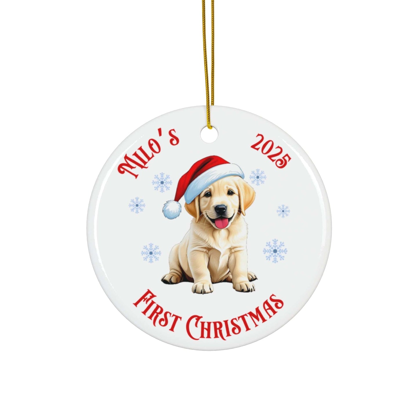 Yellow Labrador Retriever Christmas Keepsake - Personalized Ornament