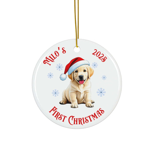 Yellow Labrador Retriever Christmas Keepsake - Personalized Ornament