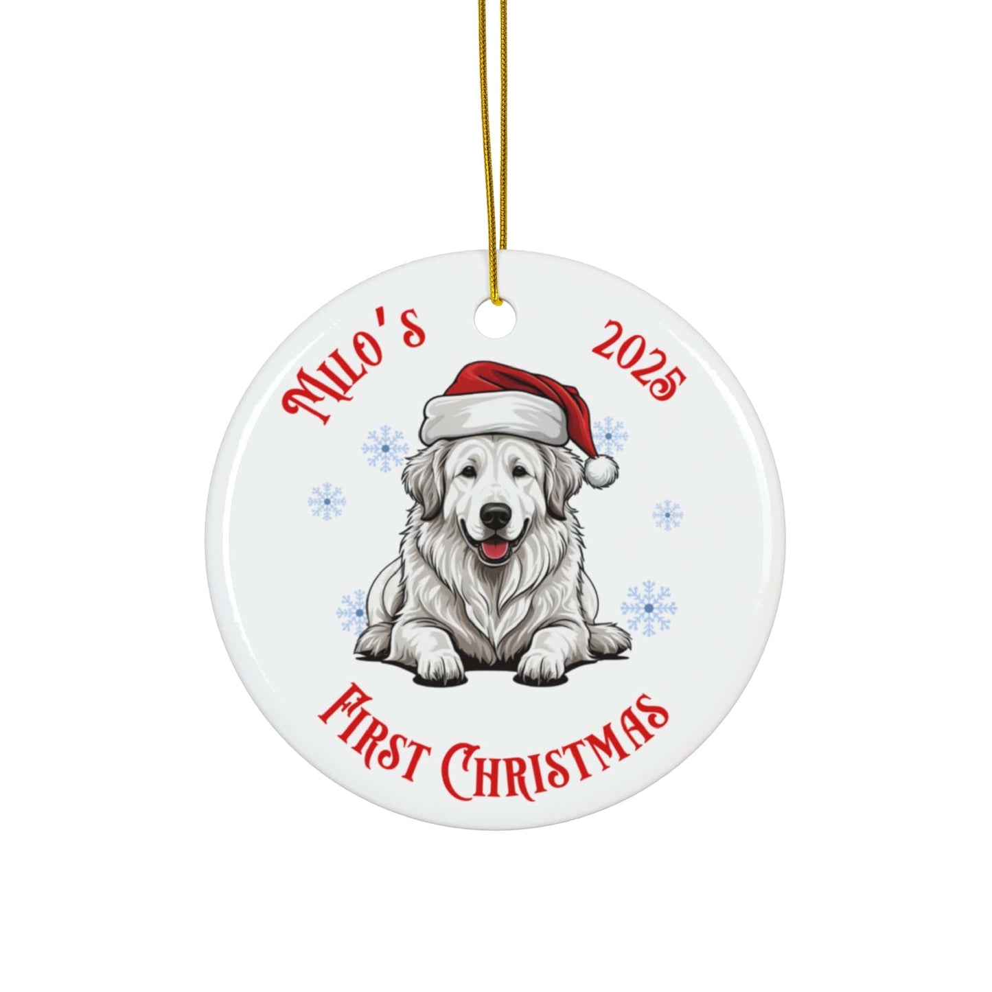 Great Pyrenees Puppy First Christmas Ornament