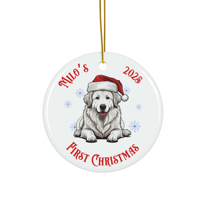 Great Pyrenees Puppy First Christmas Ornament