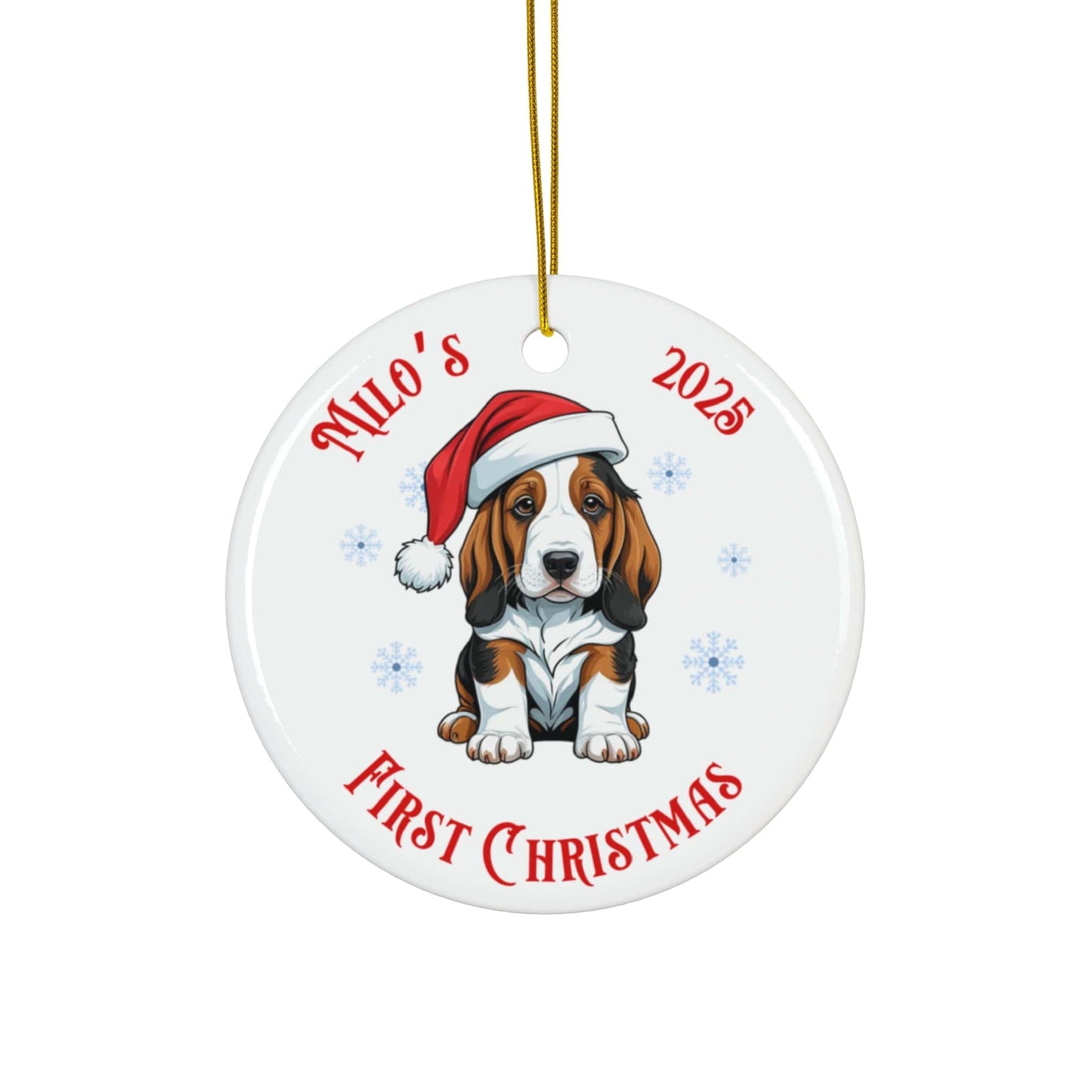Basset Hound Christmas Ornament – Personalized Dog Ornament