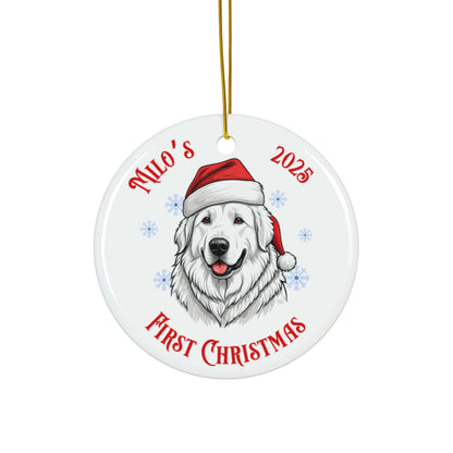 Great Pyrenees Puppy First Christmas Ornament