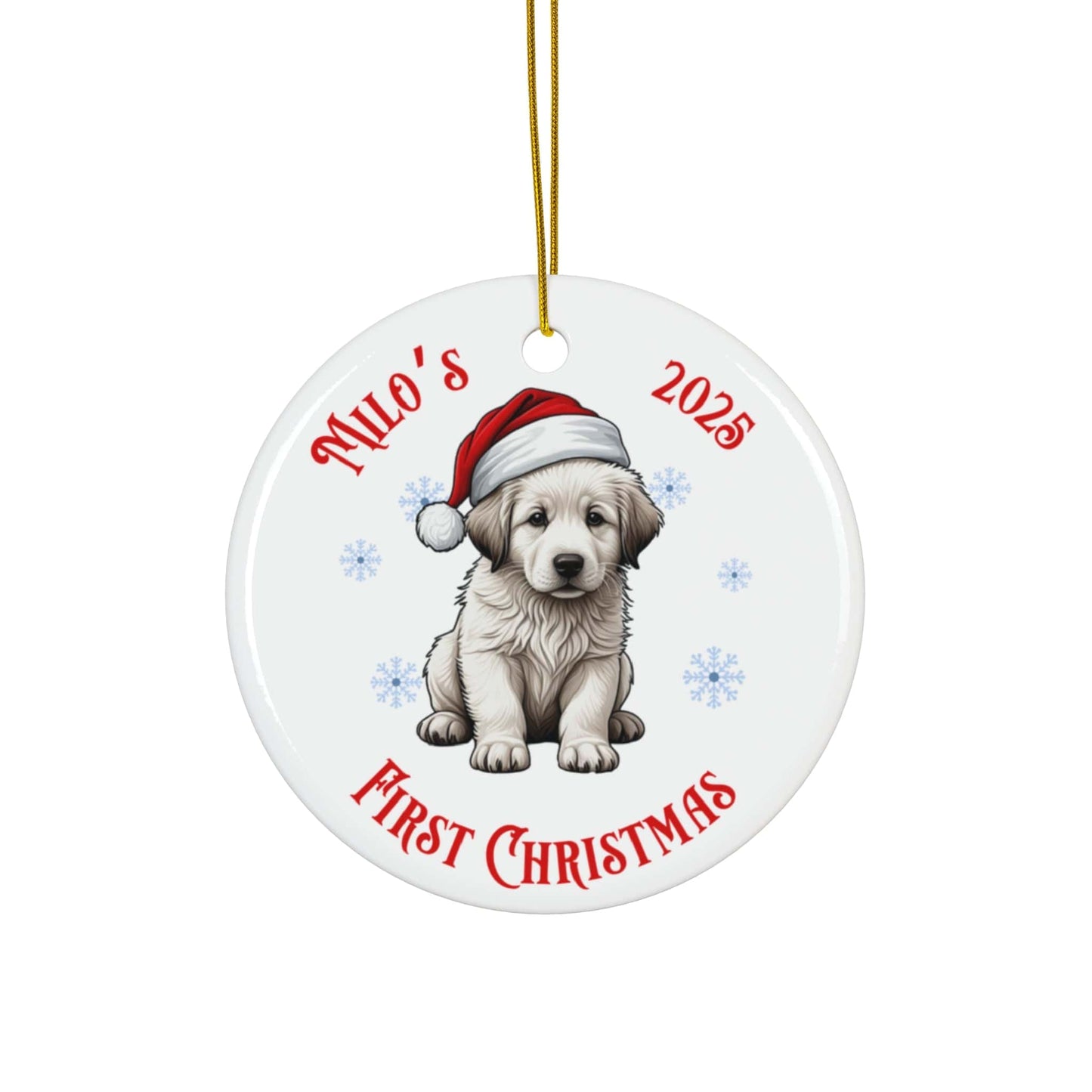 Great Pyrenees Puppy First Christmas Ornament