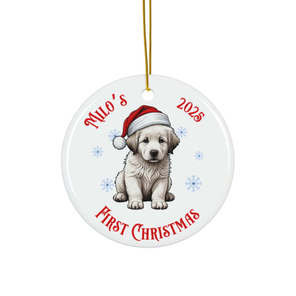 Great Pyrenees Puppy First Christmas Ornament