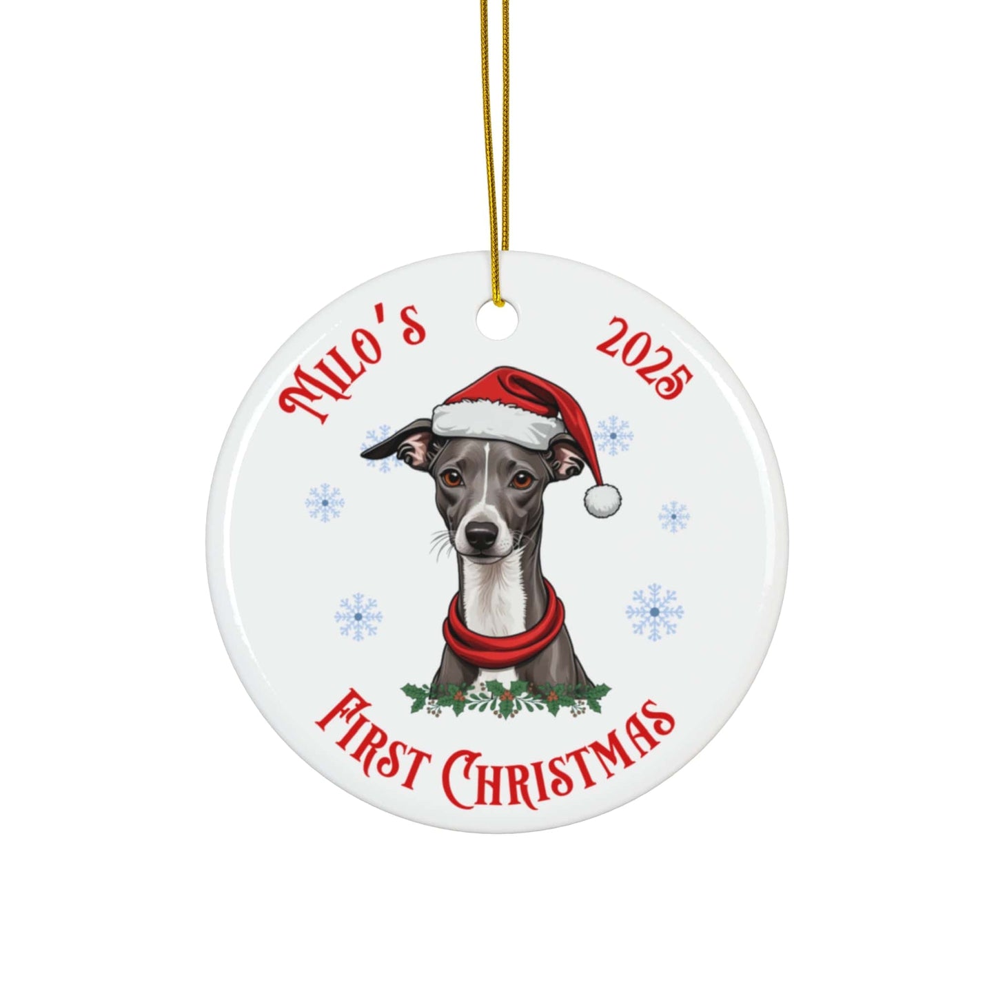 Italian Greyhound First Christmas Ornament