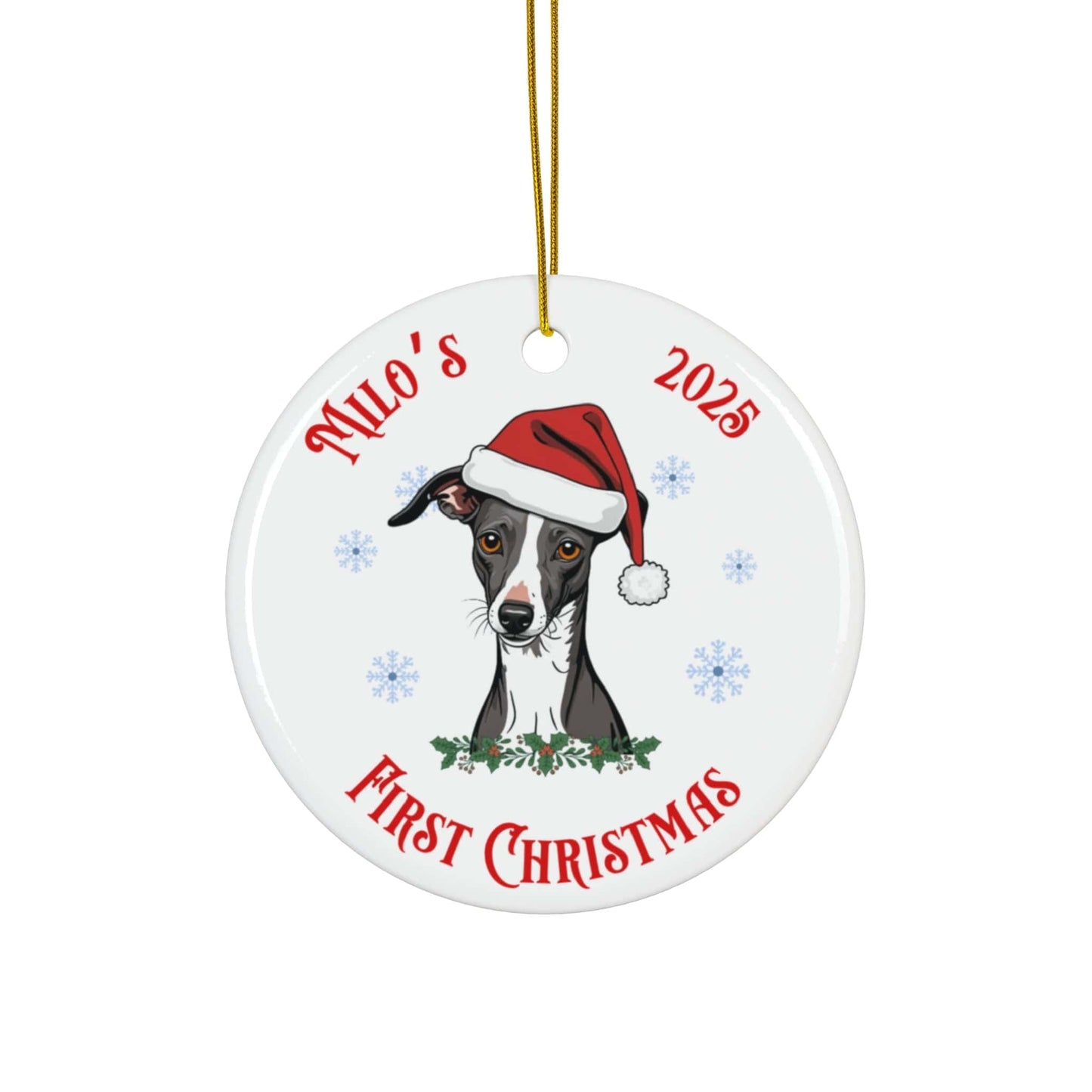 Italian Greyhound First Christmas Ornament
