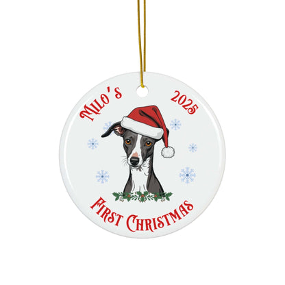 Italian Greyhound First Christmas Ornament