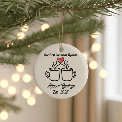 Our First Christmas Together Ornament – Coffee Lovers Gift