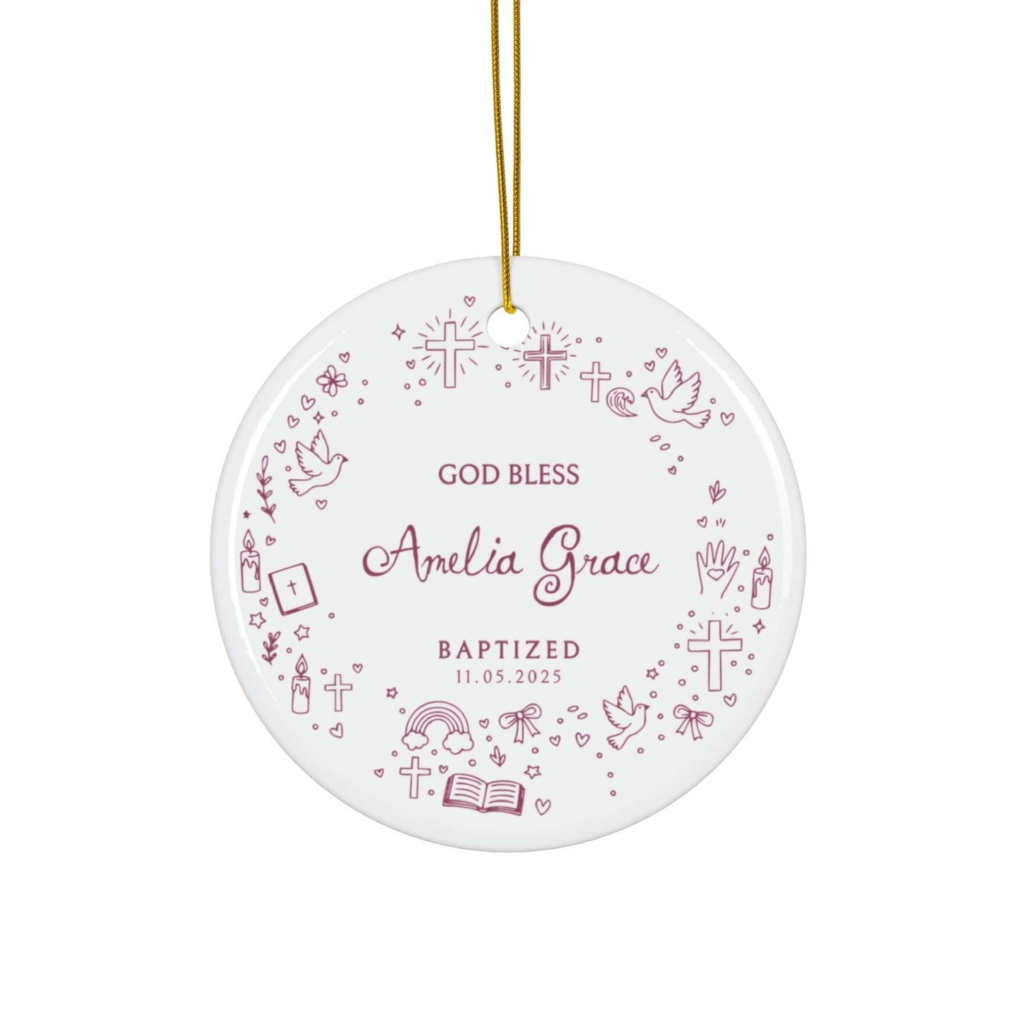 Baptism Doodle Ornament