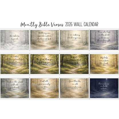 2026 Bible Verses Wall Calendar