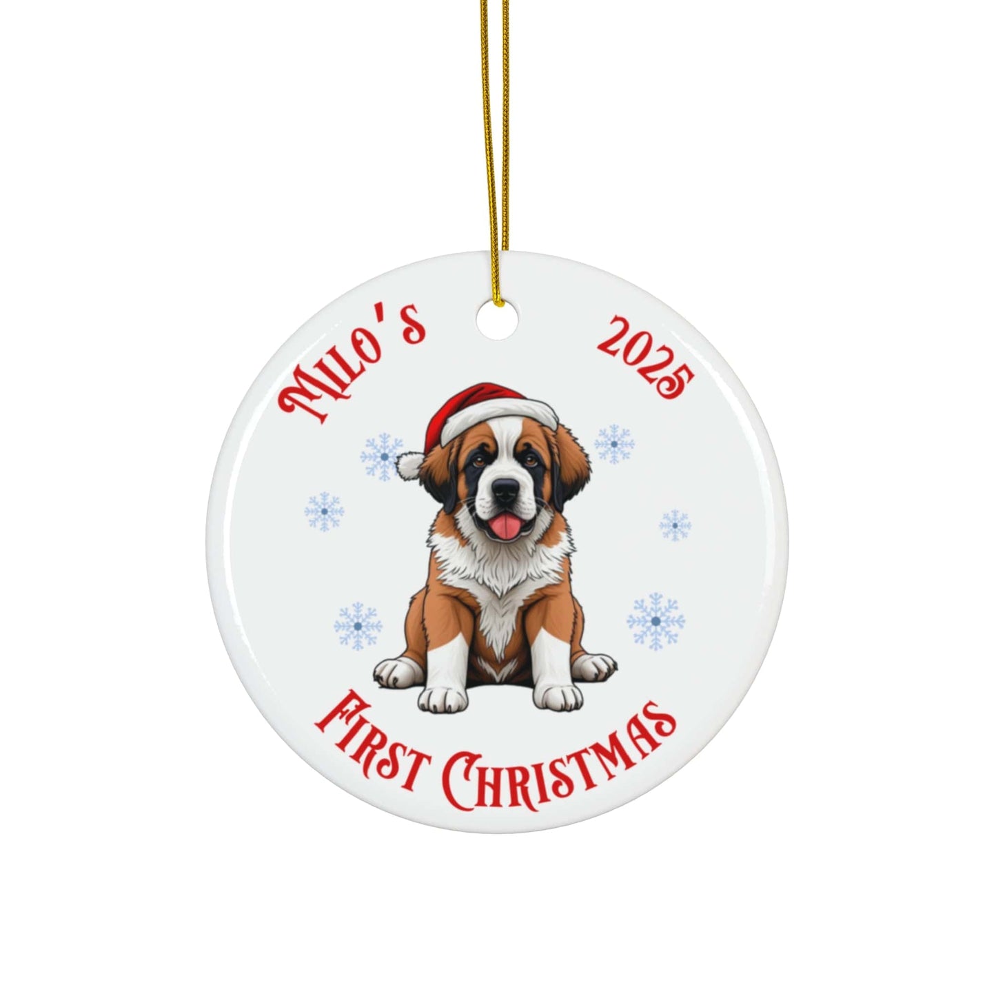 Saint Bernard Christmas Ornament - Personalized Keepsake