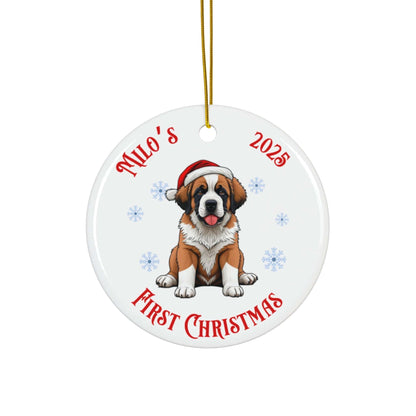 Saint Bernard Christmas Ornament - Personalized Keepsake