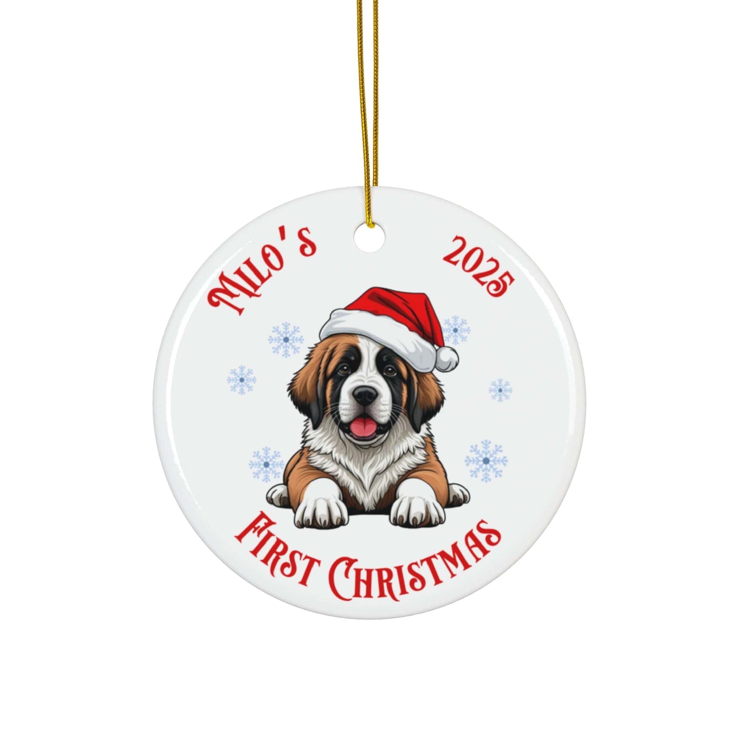 Saint Bernard Christmas Ornament - Personalized Keepsake