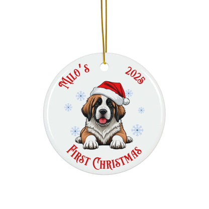 Saint Bernard Christmas Ornament - Personalized Keepsake
