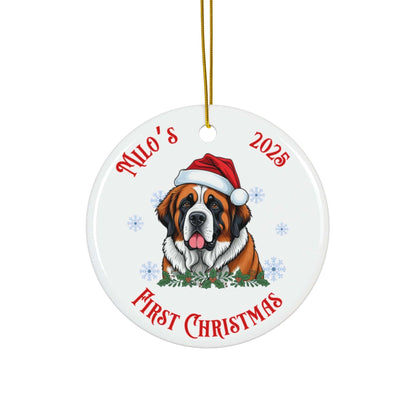 Saint Bernard Christmas Ornament - Personalized Keepsake
