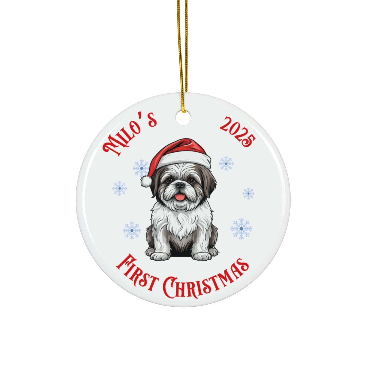 Shih Tzu Puppy First Christmas Ornament