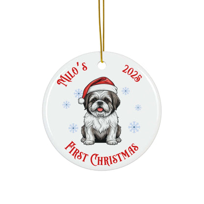Shih Tzu Puppy First Christmas Ornament