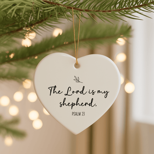 The Lord Is My Shepherd – Psalm 23 Heart Ornament
