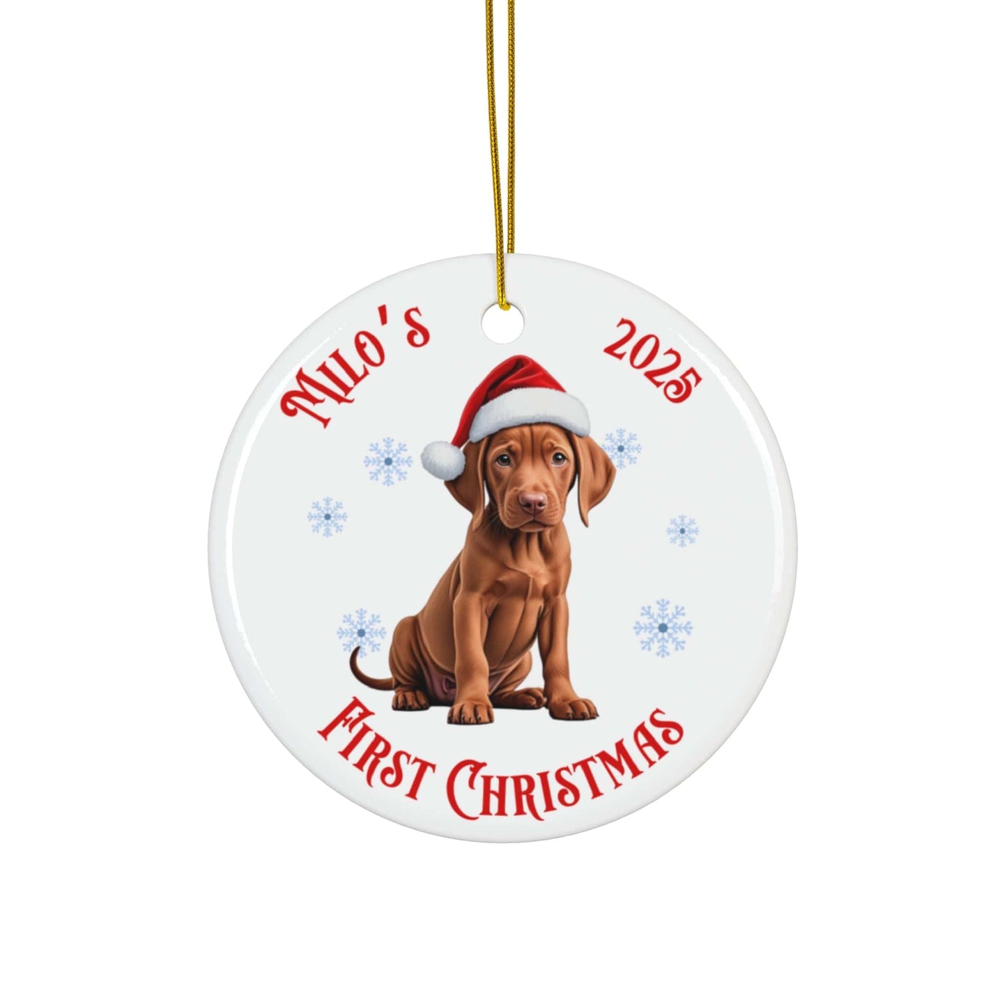 Vizsla First Christmas Ornament – Personalized Keepsake