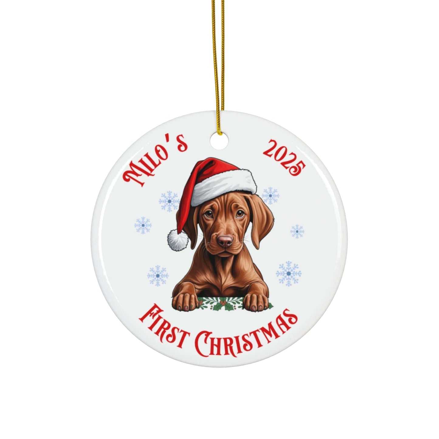 Vizsla First Christmas Ornament – Personalized Keepsake