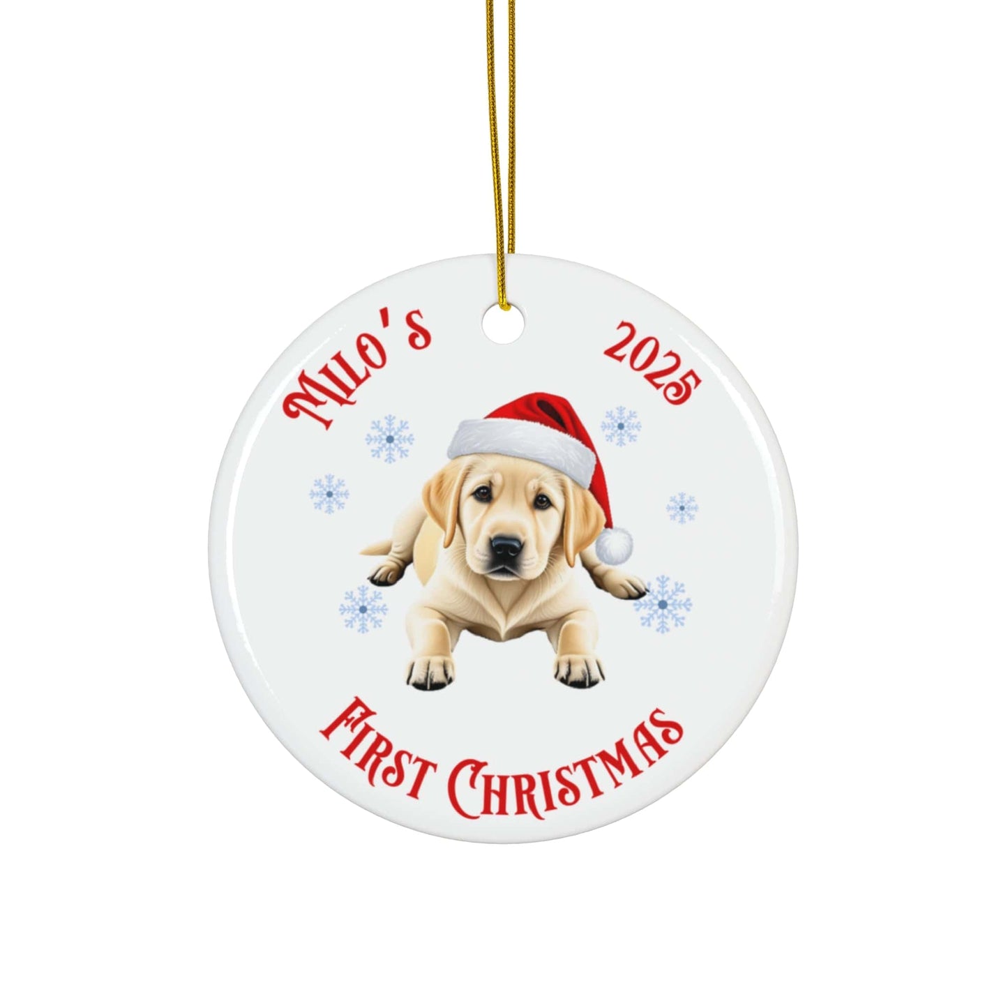 Yellow Labrador Retriever Christmas Keepsake - Personalized Ornament