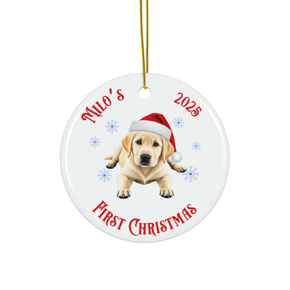 Yellow Labrador Retriever Christmas Keepsake - Personalized Ornament