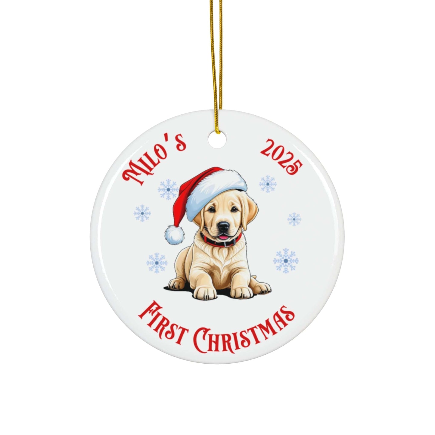 Yellow Labrador Retriever Christmas Keepsake - Personalized Ornament